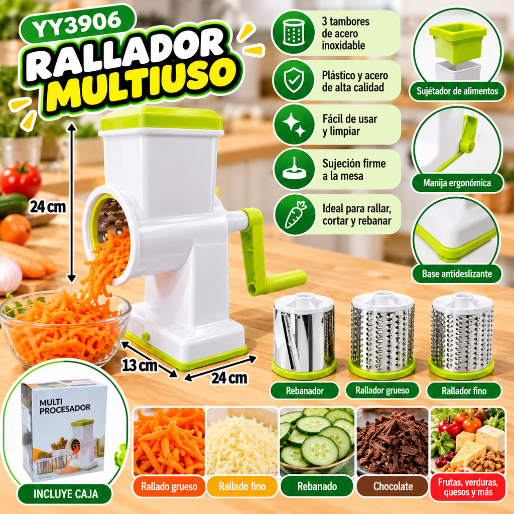 MULTI PROCESADORA CON MANIJA C/ 3 CUCHILLAS DIFERENTES YY3906