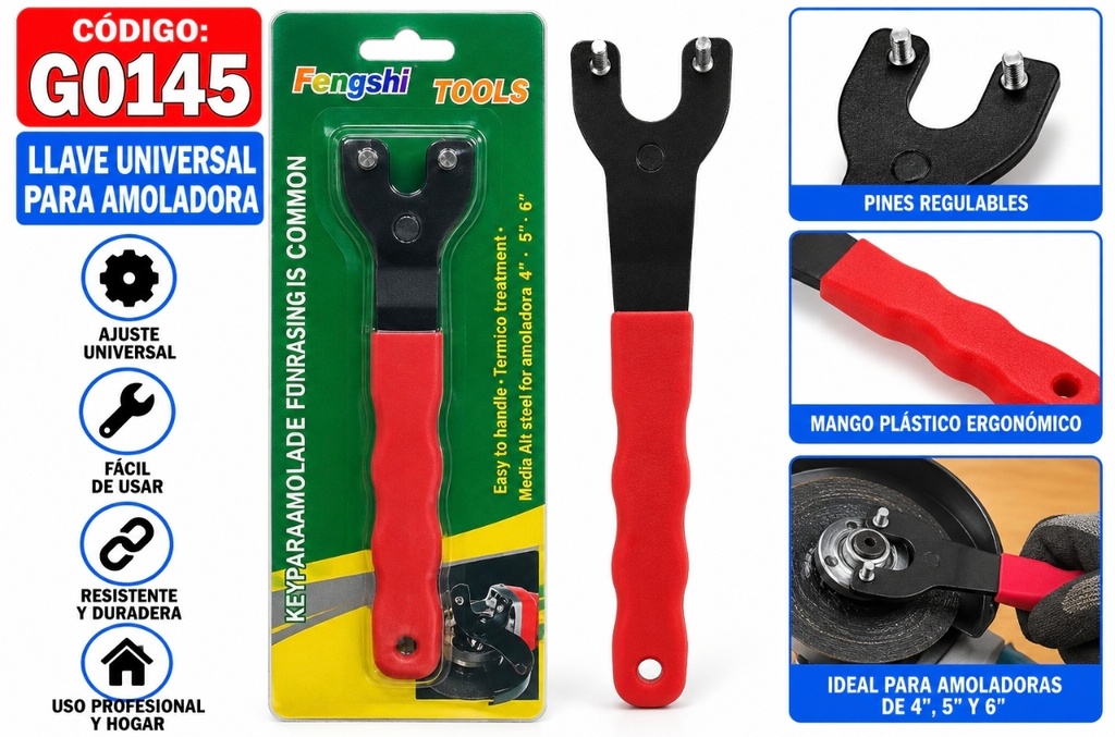 LLAVE UNIVERSAL PARA AMOLADORA EN BLISTER FENGSHI G0145