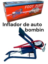 INFLADOR BOMBIN DE PIE EN CAJA FOOT PUMP PARA AUTO K-3044
