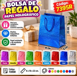 N°1 BOLSA DE REGALO METALIZADA CHICA 18X21 IG0276 RJ4388