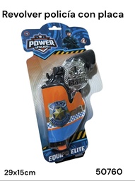 PISTOLA POLICIA 18 CM CON PLACA Y FUNDA EN BLISTER MODEL POWER POLICE 50760