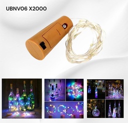 LUZ ALAMBRE MULTICOLOR CORCHO 2 MTS PARA DECORACION