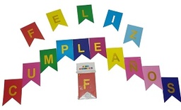 CARTEL FELIZ CUMPLEAÑOS LETRAS 16.5 X 11CM NC01