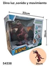 DINOSAURIO GRANDE CAJA EXIBIDORA CON LUZ,SONIDO Y MOVIMIENTO X-DINO 54338