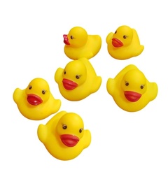 PATITOS X 6 EN RED DE GOMA PARA BAÑO