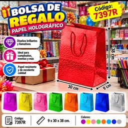 Nº 3 BOLSA DE REGALO METALISADO 30 X 38 7397R RJ4391