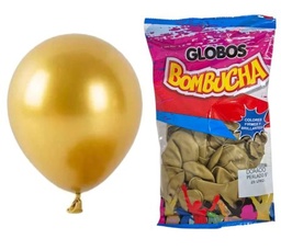GLOBO BOMBUCHA DORADO PERLADO 25 UNI 9"