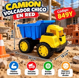 CAMION VOLCADOR CHICO EN RED YUYU 30X20X18 849Y
