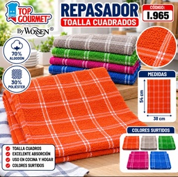REPASADOR TOALLA WOSSEN  38X54CM CUADRITO ART I.965 70% ALGODON