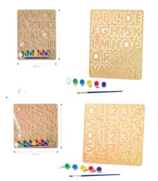 SET DE ARTE PLACA MDF 24X23 ABECEDARIO Y NUMEROS RKJ061 RKJ062