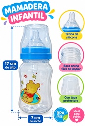 MAMADERA BOCA ANCHA WINNIE POOH TAPA TRANSP DA79