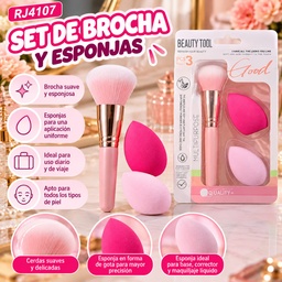 SET DE BROCHA CON 2 ESPONJAS EN BLISTER 4107