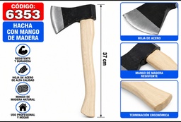 HACHA MANGO DE MADERA 6353 37CM