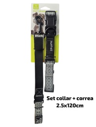 SET DE COLLAR + CORREA HUESITOS 2X120CM 23-818B