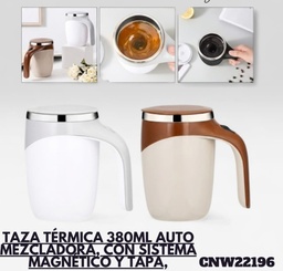 TAZA TERMICA 380ML MEZCADORA TAPA MAGNETICA CNW22196