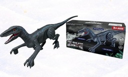 VELOCIRAPTOR A PILA C/ LUZ SONIDO Y VAPOR DE AGUA 40X17CM