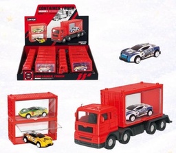 CAMION CON 1 AUTO A FRICCION 16X7CM X12 EN CAJA