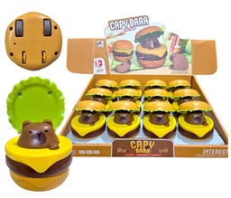 CAPIBARA EN HAMBURGUESA CON RUEDAS A PRESION 10CM