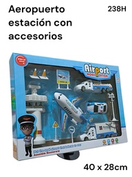 SET DE AEROPUERTO EN CAJA ESTACION CON ACCESORIOS 40X28CM 238H