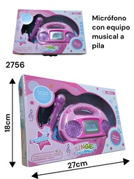 RADIOGRABADOR CON MICROFONO INFANTIL CON SONIDO A PILA EN CAJA SIGER FUNNY 2756