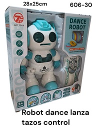 ROBOT CON CONTROL LANZA TAZOS Y DANCE EN CAJA 606-30