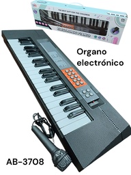 ORGANO ELECTRICO A PILA CON MICROFONO AB-3708 GRANDE