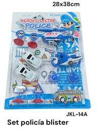 SET POLICIA BLISTER CON VEHICULOS VARIOS HEROES SECTOR JKL-14A