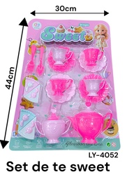SET DE TE BLISTER 4 TAZAS CON PLATO /TETERA Y AZUCARERA  SWEET LY-4052