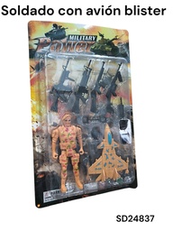 SOLDADO EN BLISTER CON ARMAS Y AVION POWER SD24837