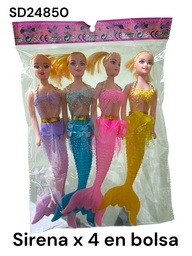 MUÑECA SIRENAS X 4 EN BOLSA SD24850