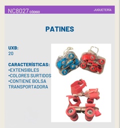 PATIN INFANTIL 4 RUEDAS EXTENSIBLE EN BOLSA NC8027