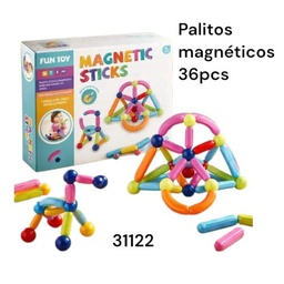 PALITOS MAGNETICOS EN CAJA 36 PCS MAGNETIC STICKS 31122