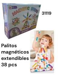 PALITOS MAGNETICOS EXTENDIBLES DIDACTICOS X 38 PCS EN CAJA 31119