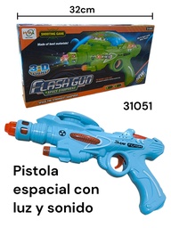 PISTOLA ESPACIAL 32 CM CON LUZ Y SONIDO EN CAJA  FLASH GUN 31051