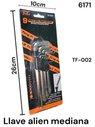 LLAVE ALIEN MEDIANA X 9 EN BLISTER 6171 TF TOOLS TF-002