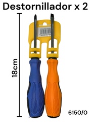 DESTORNILLADOR X 2 EN BLISTER PLASTICO AMARILLO  6150/0
