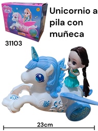 UNICORNIO A PILA CON MUÑECA EN CAJA PEGASUS