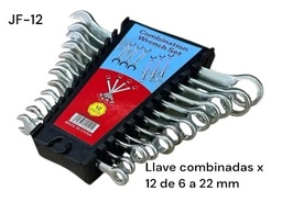 SET DE LLAVE COMBINADAS X 12 DE 6 A 22 MM EN ESTUCHE NEGRO JF-12