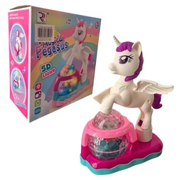 UNICORNIO MUSICAL BASE CON LUZ EN CAJA 24038