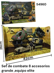 SET DE COMBATE MILITAR CON VEHICULOS DE COMBATE EN CAJA 42X26X8 CM EQUIPO ELITE 54961