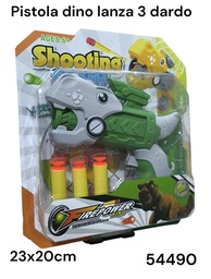 PISTOLA LANZA DARDO DINO SHOOTING BLISTER 23X20CM 54490