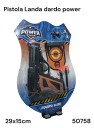PISTOLA LANZA DARDO CON TIRO AL BLANCO BLISTER 29X15CM POWER POLICE 50758