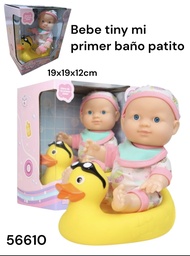 BEBE TINY MI PRIMER BAÑO 22CM EN CAJA 19X19X12CM CON PATO 56610