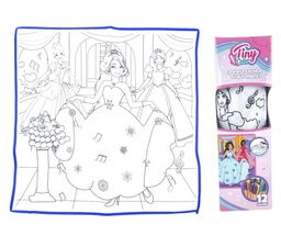 SET DE BIBUJO MAGICO PRINCESAS C/ FIBRAS EN CAJA TINY 55916 50X50CM