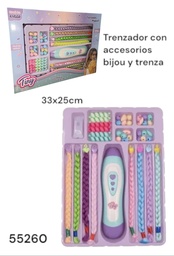 MAQUINA TRENZADORA TINY EN CAJA 33X25CM CON BIJOU Y TRENZAS 55260
