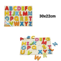 JUEGO DE ENCASTRE DE MADERA ABECEDARIO Y NUMEROS 30X22CM 57044 57045