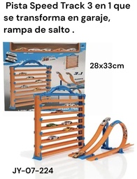 PISTA SPEED TRUCK 3 EN 1  SE TRANSFORMA EN GARAGE CON 5 AUTITOS EN CAJA JY-07-224