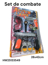 PISTOLA X 2 CON ESPOSA CUCHILLO Y GAFAS EN BLISTER ACTION GAME 624656