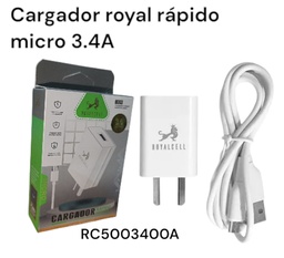 CARGADOR ROYALCELL MICRO EN CAJA 3.4 A RAPIDO RC5003400A