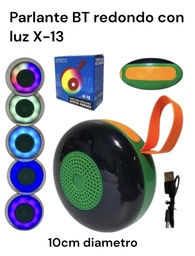 PARLANTE REDONDO X-13 CON LUZ BLUETOOHT 10 CM MUSIC